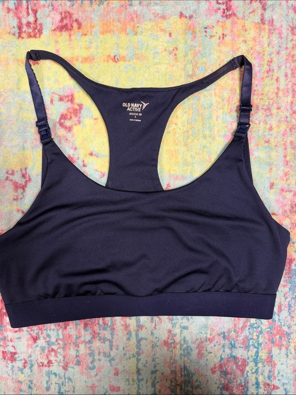 Old Navy Active Women's Navy Adjustable Racerback Sports Bra